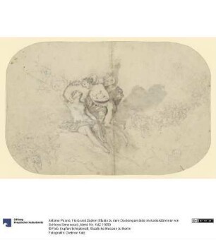 Flora und Zephyr (Studie zu dem Deckengemälde im Audienzzimmer von Schloss Sanssouci)