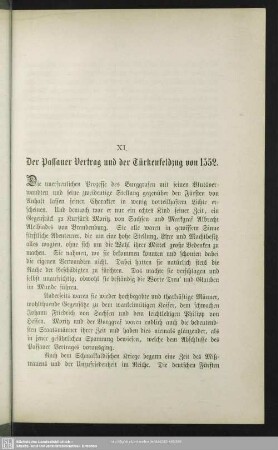 XI. Der Passauer Vertrag und der Türkenfeldzug von 1552