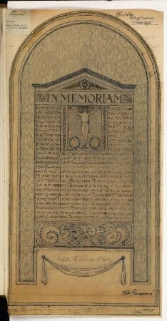 Gedenktafel Monatskonkurrenz Dezember 1917: Ansicht 1:5; Erläuterungstext