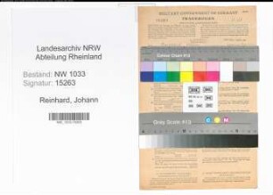 Entnazifizierung Johann Reinhard , geb. 05.07.1914 (Schlosser)
