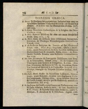 78-85, Ecclesia Graeca. - Haeresiologica.