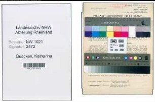 Entnazifizierung Katharina Quacken , geb. 19.06.1905 (Prokuristin)