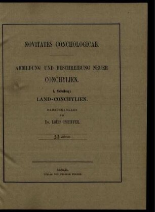 Novitates conchologicae. Abbildung und Beschreibung neuer Conchylien I. Abtheilung: Land-Conchylien. 28. Lieferung.