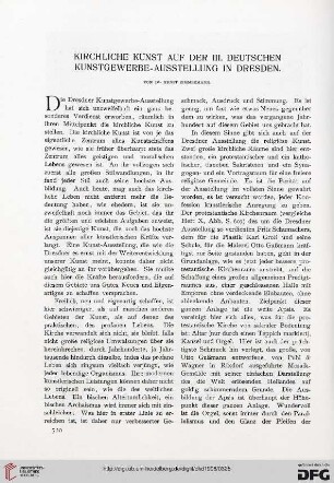 Kirchliche Kunst auf der III. deutschen Kunstgewerbe-Ausstellung in Dresden