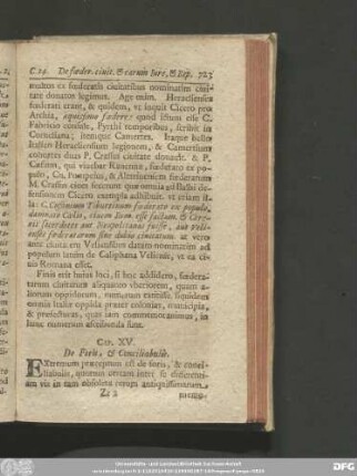 Cap. XV. De Foris, & Conciliabulis.