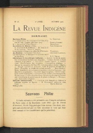 2e Année. Nr. 18, Octobre 1907.
