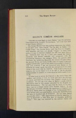 Balzac's Comédie Anglaise.