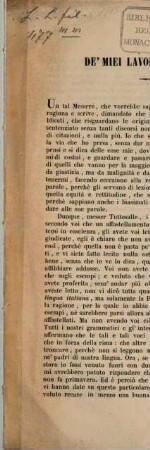 De' miei lavori di lingua