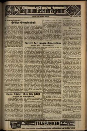 Dritte Ausgabe vom Sonntag, den 06. Dezember 1936.