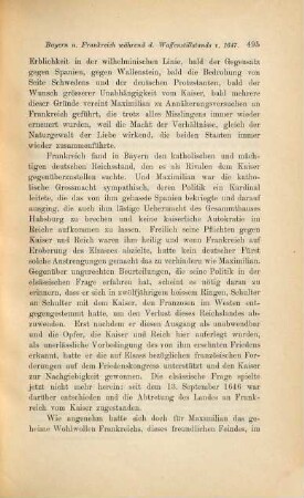 Bayern und Frankreich während des Waffenstillstands von 1647