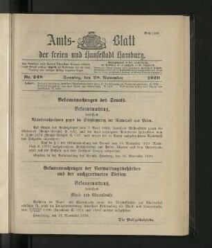No. 248, 28. November 1920