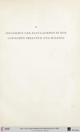 II. Idealismus und Naturalismus in der gotischen Skulptur und Malerei