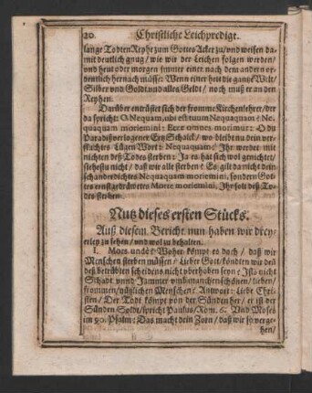 Nutz dieses ersten Stücks.
