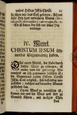 IV. Mittel. Christum Iesum immerdar Gegenwärtig haben