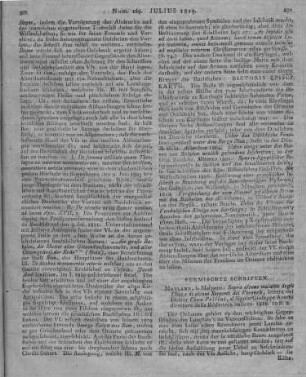 Pollini, C.: Sopra alcune malattie degli ulivi e di alcuni serpenti del Veronese. Lettera del dottor Ciro Pollini al signor Giuseppe Acerbi. Mailand: Maspero 1818