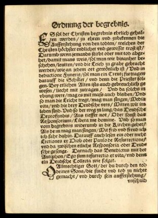 Ordnung der begrebnis.