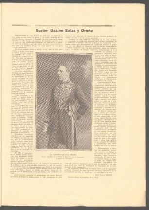 Doctor Gabino Salas y Oroño : [Primer Secretario de la Embajada Argentina ante los gobiernos de Inglaterre y Alemania]