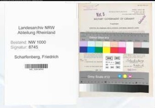 Entnazifizierung Friedrich Scharfenberg, geb. 30.05.1900 (Postsekretaer)