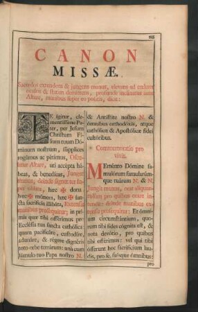 Canon Missae.