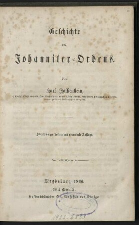 Geschichte des Johanniter-Ordens