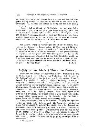 Vorschläge zu einer Reise durch Dänemark und Schweden