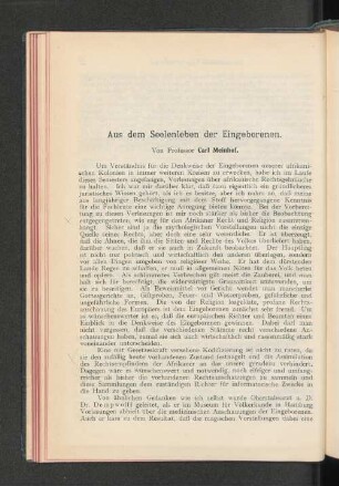 Aus dem Seelenleben der Eingeborenen.