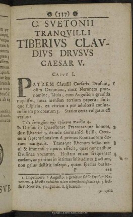 C. Suetonii Tranquilli Tiberius Claudius Drusus Caesar V.