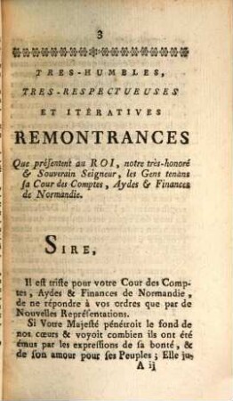 Arrêté Et Itératives Remontrances De La Cour Des Comptes, Aydes Et Finances De Normandie : Du Samedi 21 Juin