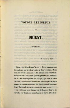 Voyage religieux en Orient, 2