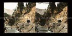 Alpenlandschaft mit Salzach und Eisenbahntunnel bei Lend