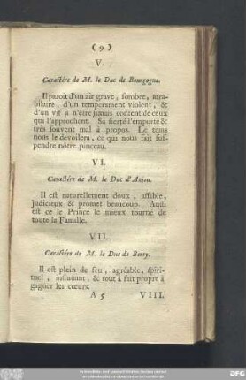 VI. Caractére de M. le Duc d'Anjou.