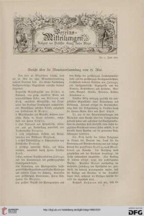 Vereinsmitteilungen Nr. 9 (Juni 1886)