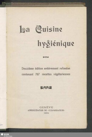 La cuisine hygiénique