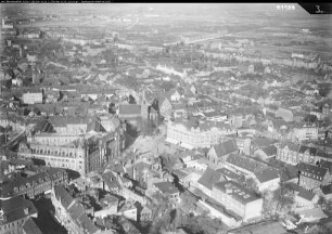 Erfurt, Altstadt von Südwest: Anger, Hauptpost, Kaufhaus, Kaufmännerkirche