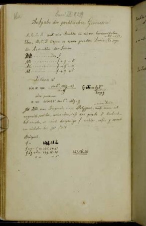 Aufgabe der praktischen Geometrie (Werke IX:239)