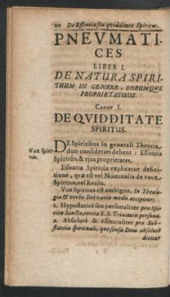 Caput I. De Quidditate Spiritus.