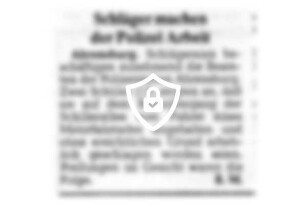 Schläger machen der Polizei Arbeit