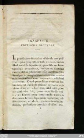 Praefatio Editionis Secundae.