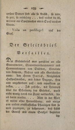 Der Geleitsbrief. Versailles