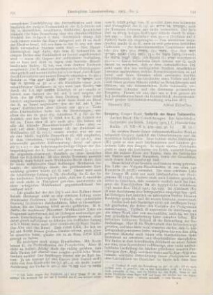134-137 [Rezension] Gregory, Caspar René, Textkritik des neuen Testamentes. Zweiter Band: Die Übersetzungen. Die Schriftsteller. Geschichte der Kritik