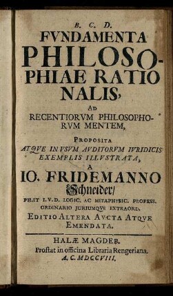 Fundamenta Philosophiae Rationalis