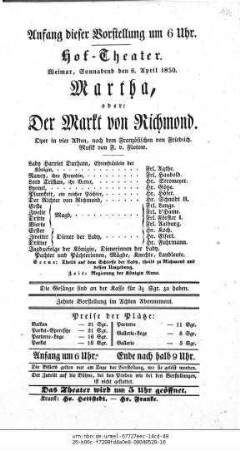Martha, oder: Der Markt von Richmond