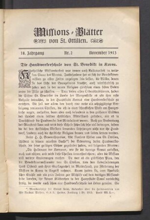 18. Jahrgang. Nr. 2. November 1913