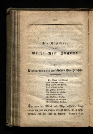 Die Erziehung der weiblichen Jugend.