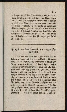 139-149, Prozeß von dem Beweis zum ewigen Gedächtniß. - Schlußrede.
