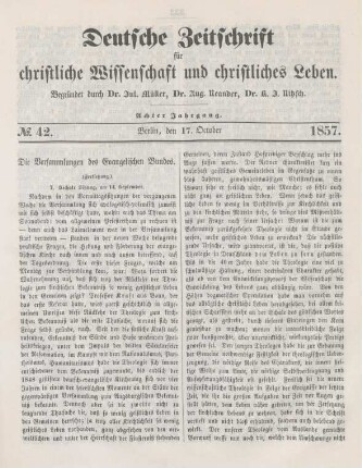 331-338 Die Versammlungen des Evangelischen Bundes : Fortsetzung