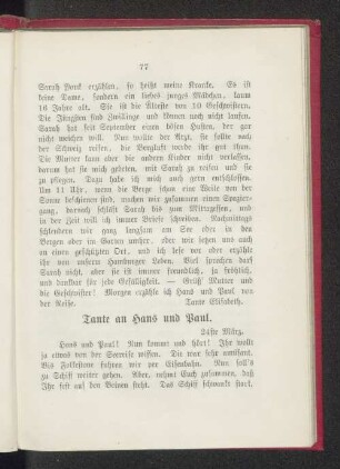 Tante an Hans und Paul.