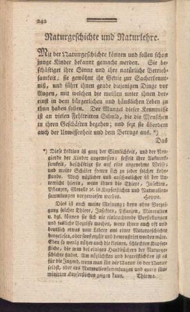 Naturgeschichte und Naturlehre