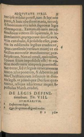 De Legis Definitionibus. Tit. VIII.
