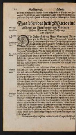 Das leben des heiligen Victorini Bischoven der Statt Amitern/ und Martyrers ...